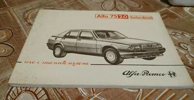 LIBRETTO USO E MANUTENZIONE ALFA ROMEO ALFA 75 2.0 TURBODIESEL TD - Immagine 1 di 3