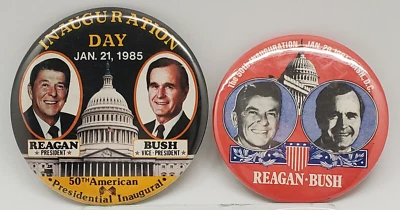 Prendedores de inauguración Ronald Reagan George Bush 20 de enero de 1981 y 21 de enero de 1985 Foto 1 de 4