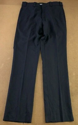 Pantalones de vestir Turn Out Uniforms para hombre talla 35 azul marino medianoche mezcla de lana dobladillo crudo nuevos con etiquetas Foto 1 de 4