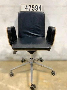 Hülsta drabert Bürostuhl Drehstuhl Rollstuhl Leder Schwarz Soft Pad 47594 - Bild 1 von 18