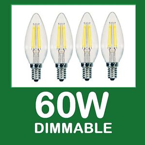 4 pack 60W 5W E12 Greenlite Dimmable LED chandelier Ceiling Fan Light Bulb Bulbs