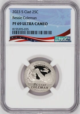 2023-S Proof American Women Quarter - Bessie Coleman - PF69 Ultra Cameo, NGC - Image 1 of 4