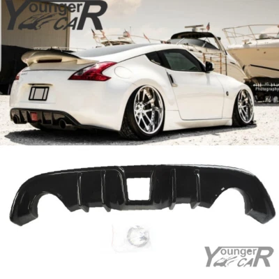 Rear Diffuser Bumper Lip For 2009-2020 Nissan 370Z Z34 Coupe Valance Gloss Black - Изображение 1 из 4