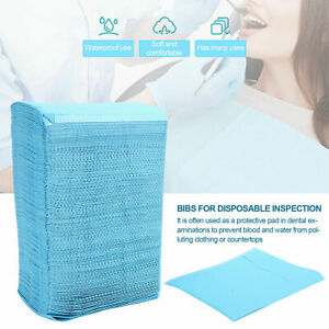 125-500 Pcs Dental Medical Bibs Tattoo Bib Blue Disposable Waterproof Towel, UK