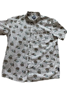 Patagonia Go To Shirt Summer Plant Wool White Floral Hawaiian Mens XL - Picture 1 of 8