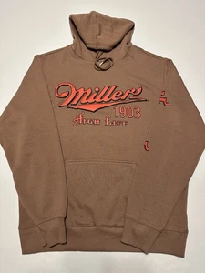 Miller High Life 1903 Milwaukee Beer Brown Hoodie Sweater Men's Size MD/M - Picture 1 of 7
