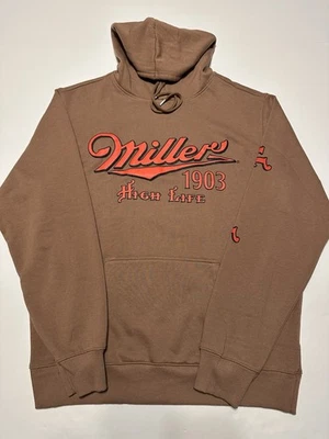 Suéter con Capucha Miller High Life 1903 Milwaukee Cerveza Marrón Para Hombre Talla MD/M Foto 1 de 4