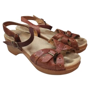 Dansko Womens Sissy Platform Sandals Size 7.5 US 38 EU Tan Ankle Strap Bohemian - Picture 1 of 7
