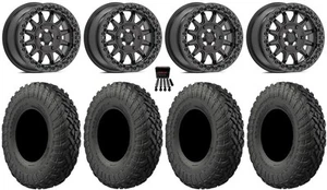 Valor V09 Beadlock 15" Wheels Charcoal 35" Gripper T/R/K Tires Can-Am Maverick R - Picture 1 of 4