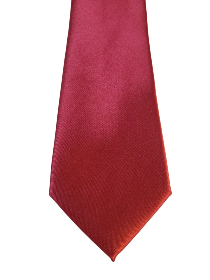 Gravata masculina Arrow designer luxo cetim vermelho sólido formal poder preppy - Imagem 1 de 4