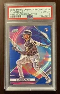 2022 Topps Cosmic Chrome CJ Abrams RC rifrattore Blue Moon /99 PSA 10 gemme padres - Foto 1 di 2