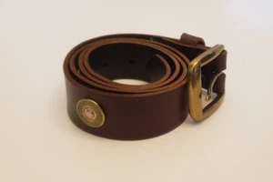 Vtg Leather Shotgun Shell Pouch 12 Gauge Winchester Belt Size 38 - Picture 1 of 17