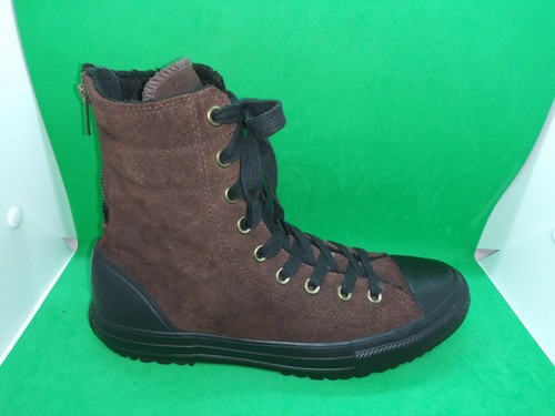 Stivaletti Converse All Star vintage in pelle scamosciata marrone Bk con cerniera piatta taglia 9