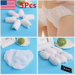 5Pcs Disposable Non Woven Paper Brief Panties Women Men Unisex Fad Underwear USA - Picture 1 of 17