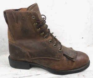 NUEVAS Botas Ariat Heritage Mujer Encaje Marrón Punta Redonda 10002147 Talla mm 7.5 B* - Imagen 1 de 9