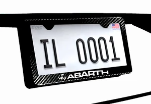 Marco de matrícula Abarth | Blanco | Carreras deportivas | 100 % fibra de carbono - Imagen 1 de 2