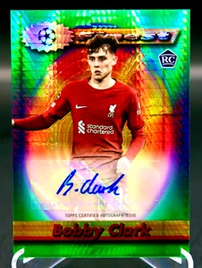 2022-23 Topps Finest Flashbacks UEFA Club BOBBY CLARK Green Prism RC Auto /35 - Picture 1 of 2