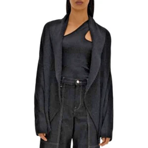 Helmut Lang Ladies Black Cardigan w/ Belt & Neck Clasp, Size P, NWOT! - Picture 1 of 5