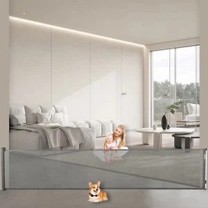 Retractable Baby Gate, 118inch Extra Wide Mesh Barrier Door, Extended Pet Gate - Bild 1 von 7