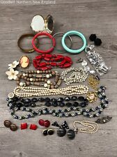 Vintage Costume Jewelry Lot w. Multicolor Beaded Necklaces Bracelets Earrings