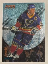 1994-95 BRETT HULL BOWMAN’S BEST POWER POINTS CARD #15 ST. LOUIS BLUES