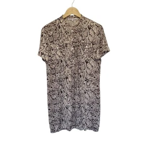Paul And Joe Sister Silk Shift Dress Cream Grey Snake Print Size 4 UK 16 - Picture 1 of 7