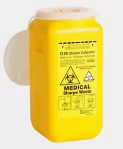 6 x BD SHARPS COLLECTOR WASTE BIN CONTAINER SHARP 1.4L SYRINGE NEEDLE DISPOSAL - Picture 1 of 1