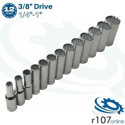 Blue Point 3/8" AF Imperial Deep Socket Set 1/4"-1" - As sold by Snap On - Image 1 of 3