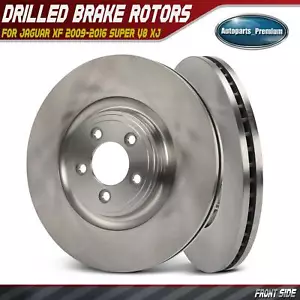 2x Front Disc Brake Rotors for Jaguar XF 2009-2016 Super V8 XJ XJR XK XKR S-Type - Picture 1 of 9