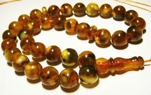 Cuentas de oración islámicas ámbar natural ámbar Tasbih Misbaha ámbar Tasbeeh prensado - Imagen 1 de 10