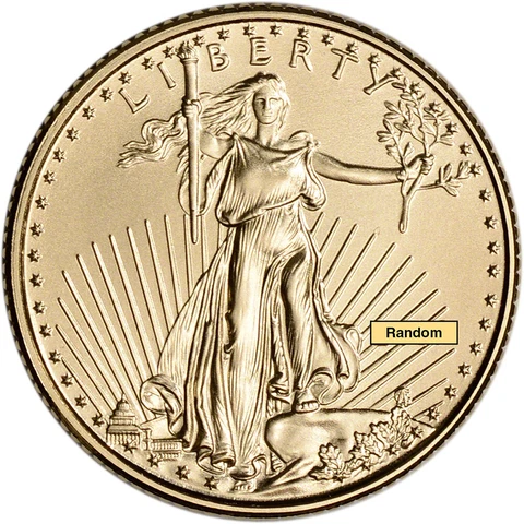 American Gold Eagle (1/10 oz) $5 - BU - Random Date Cover