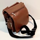 Real Leather Men's Crossbody Bag Travel Organizer's Pocket Brown 24/22/8 Cm 