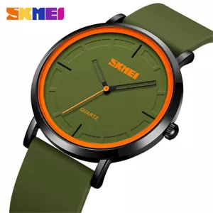 SKMEI Men Quartz Watch Fashion Silicone Wristwatch Ultra Thin Business Watches - Picture 1 of 31
