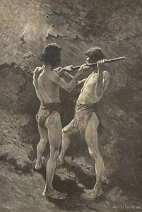 FREDERIC REMINGTON MEXICAN MINERS AT WORK DRILLING MEXICO MINING, Framed Artwork - Picture 1 of 4