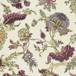 Französische Textilien Oriental Tree of Life 280 cm breiter Stoff Aubergine - Bild 1 von 7