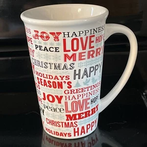 Boston Warehouse BW Large Tall 6”Coffee Mug. Christmas Love Peace Joy Holiday - Picture 1 of 5