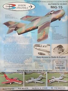 Byron MiG-15 RC Airplane Vintage 1980 Print Ad Wall Art Decor