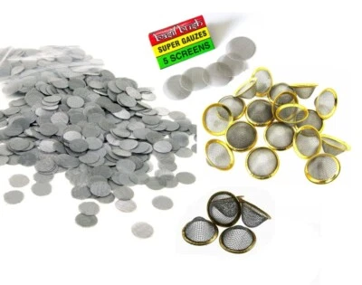 BASIL BUSH CONE SHAPED gauzes screens BOWL 15 20 mm or flat STAINLESS high quality reusable