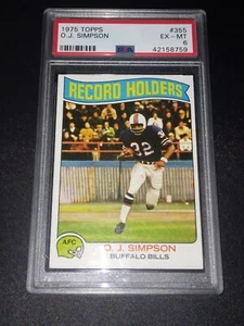 O.J. Simpson Psa 6 1975 Topps #355 Record Holder Buffalo Bills - Picture 1 of 2