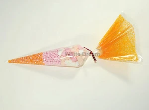 100 "Orange" Sweet Cellophane Cone Party Cello Confetti Bag - Picture 1 of 1