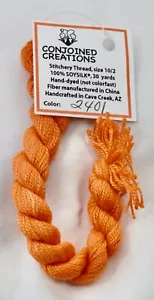 Conjoined Creations Thread 100% Soy silk 10/2 30 yards hand-dyed orange 2401 - Picture 1 of 1