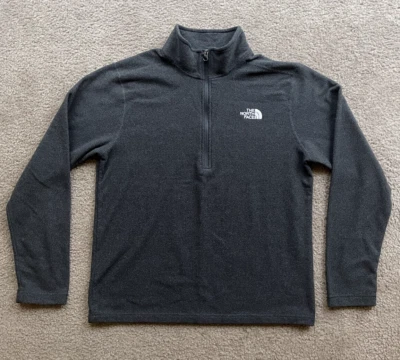 The North Face TNF Men's Long Sleeve 1/2 Zip Sweater Large Grey Athletic Run Top - Image 1 of 4