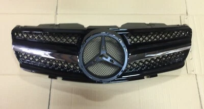 Front Grille SL '08 Style For '2003-'2007 Mercedes Benz R230 W230 Glossy Black - Image 1 of 2