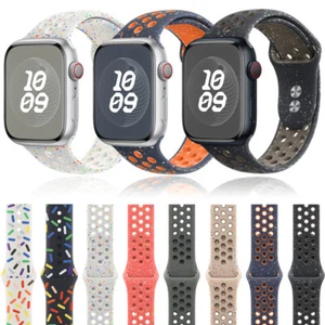 Painted Silicone Sport Band for Apple Watch 10 9 8 7 6 SE 44/45/46/49mm Ultra 2 - Picture 1 of 25