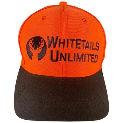Whitetails Unlimited Deer Buck Logo Blaze Orange Hat Hunting SnapBack Cap NEW! - Image 1 of 4