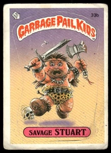 Topps GPK Serie 1 1985 #33b Savage Stuart 2 stelle** retro opaco VG/PR - Foto 1 di 2