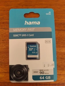 Hama Memory Fast UHS-I SD Card SDXC 64GB New - FREE POSTAGE - Picture 1 of 2