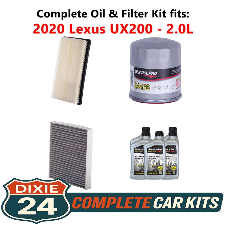 Fits: 2020 Lexus UX200 2.0L Complete Air, Oil & Cabin Filter Kit (0W-16) Foto 1 de 4
