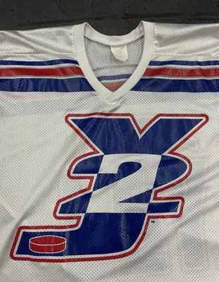 Auténtica camiseta de hockey blanca WWF / WWE Chris Jericho "Y2J" talla XL Foto 1 de 4