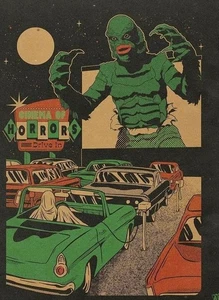 Vintage Halloween Drive In Creature From The Black Lagoon Poster - Picture 1 of 1
